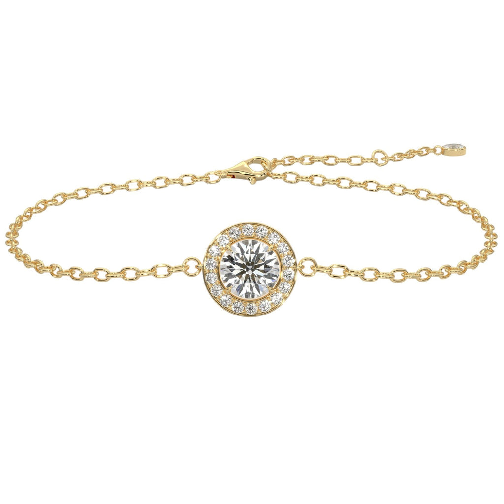 Round Diamond Halo Bracelet