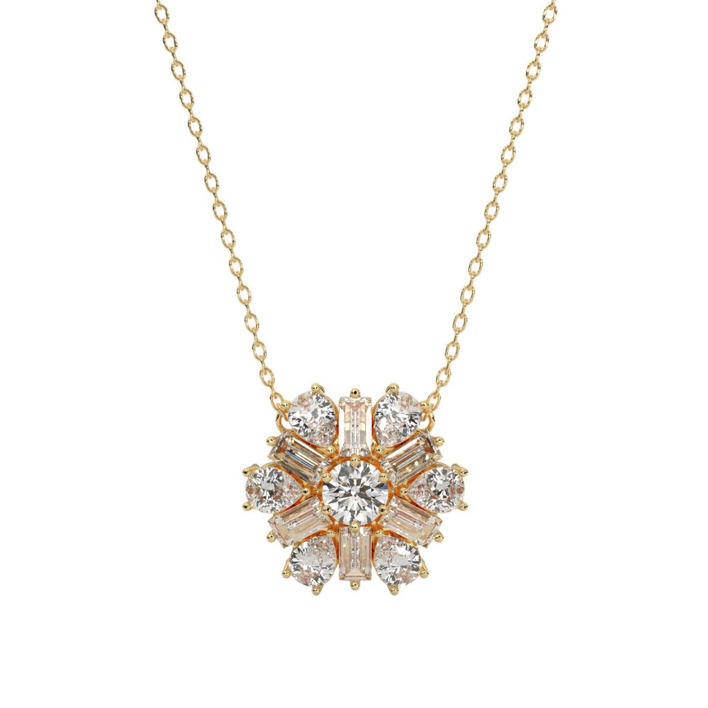 Snowflake Diamond Cluster Pendant