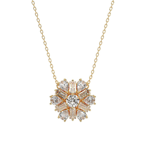 Snowflake Diamond Cluster Pendant