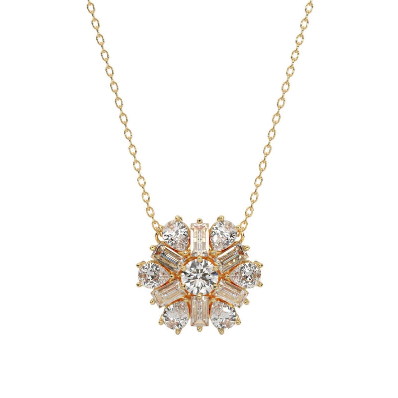 Snowflake Diamond Cluster Pendant