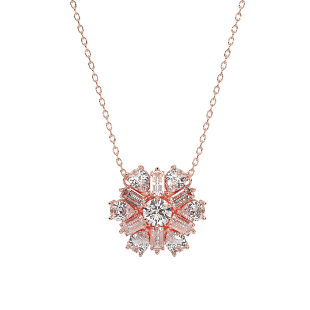 Snowflake Diamond Cluster Pendant