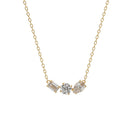 Triple Diamond Bar Pendant Necklace