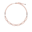 Paperclip Round Diamond Necklace Rose Gold CLR1003-R