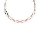 Paperclip Round Diamond Necklace Rose Gold CLR1003-R