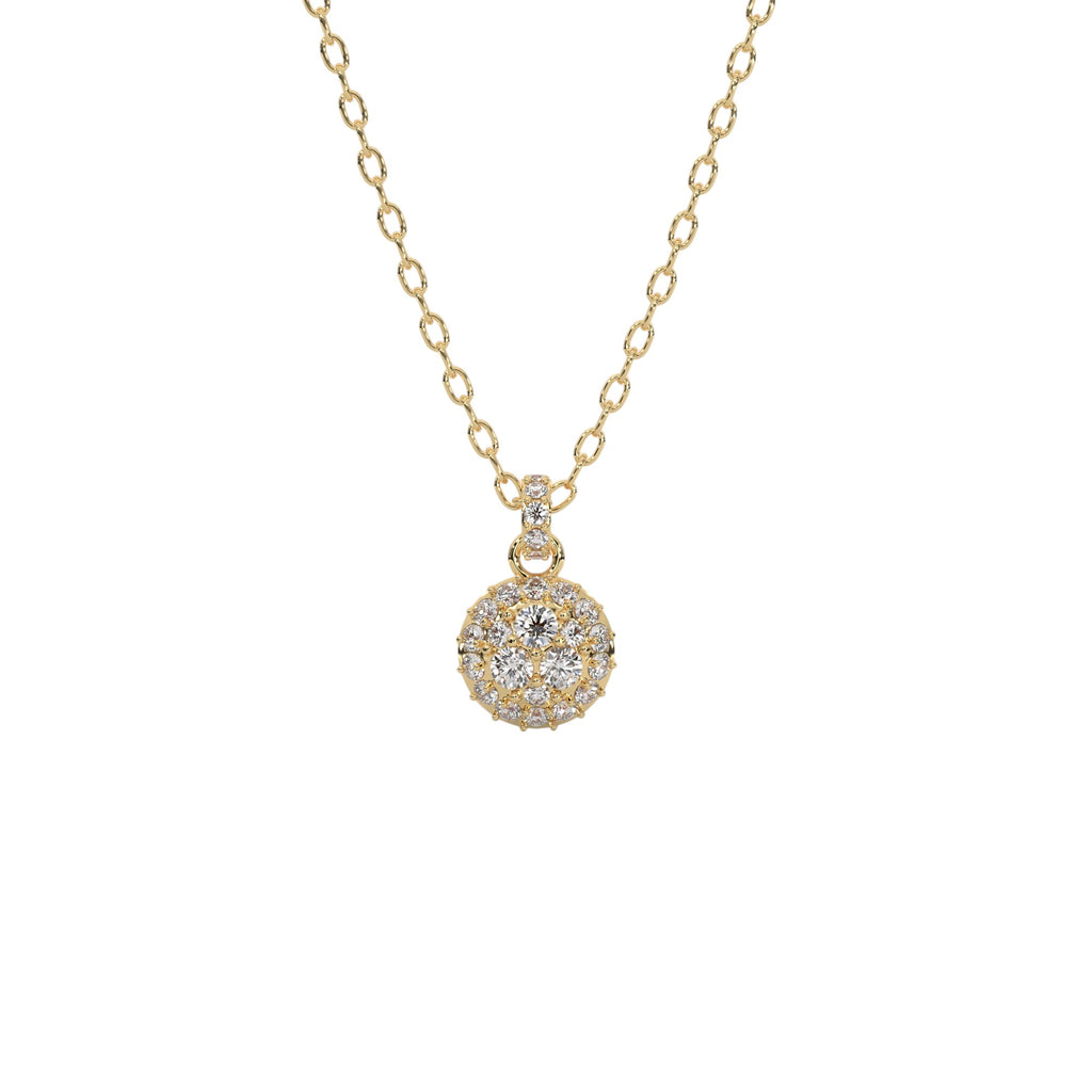 Round Diamond Cluster Pendant
