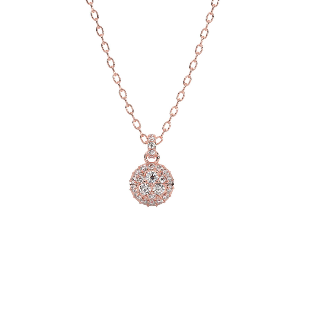 Round Diamond Cluster Pendant
