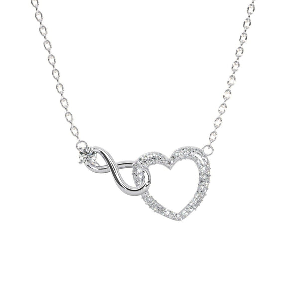Infinity Heart Round Diamond Pendant