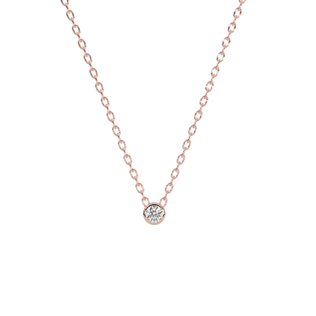 Round Rub Over Diamond Pendant