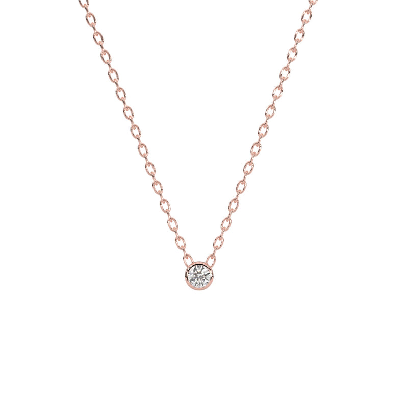 Round Rub Over Diamond Pendant