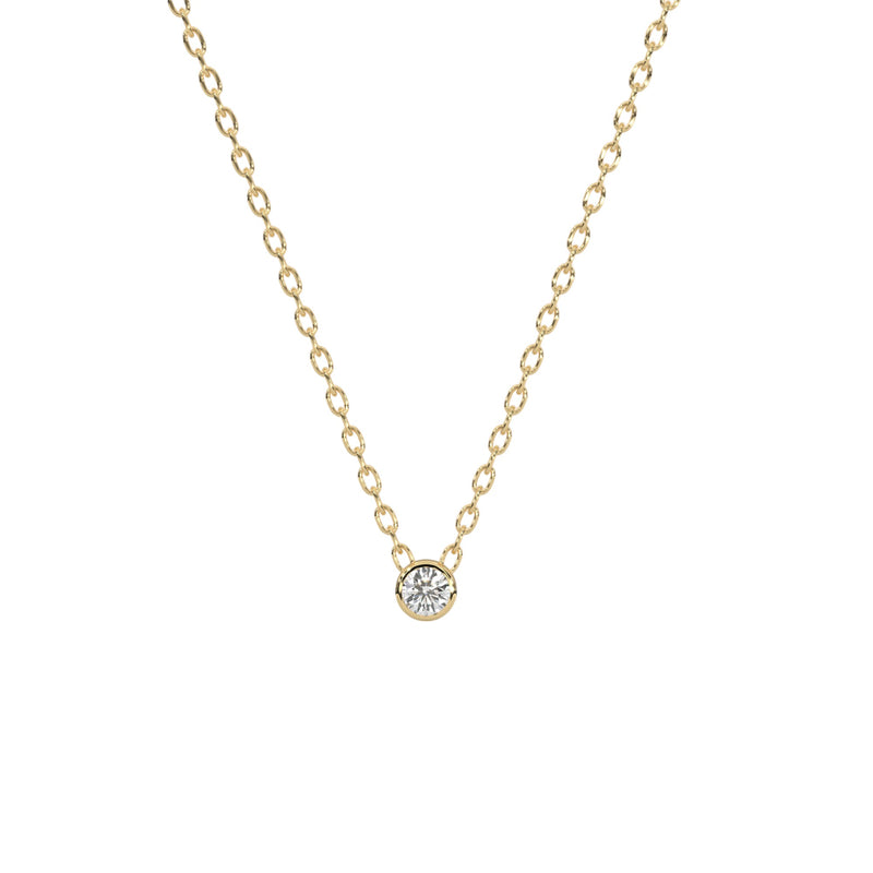 Round Rub Over Diamond Pendant