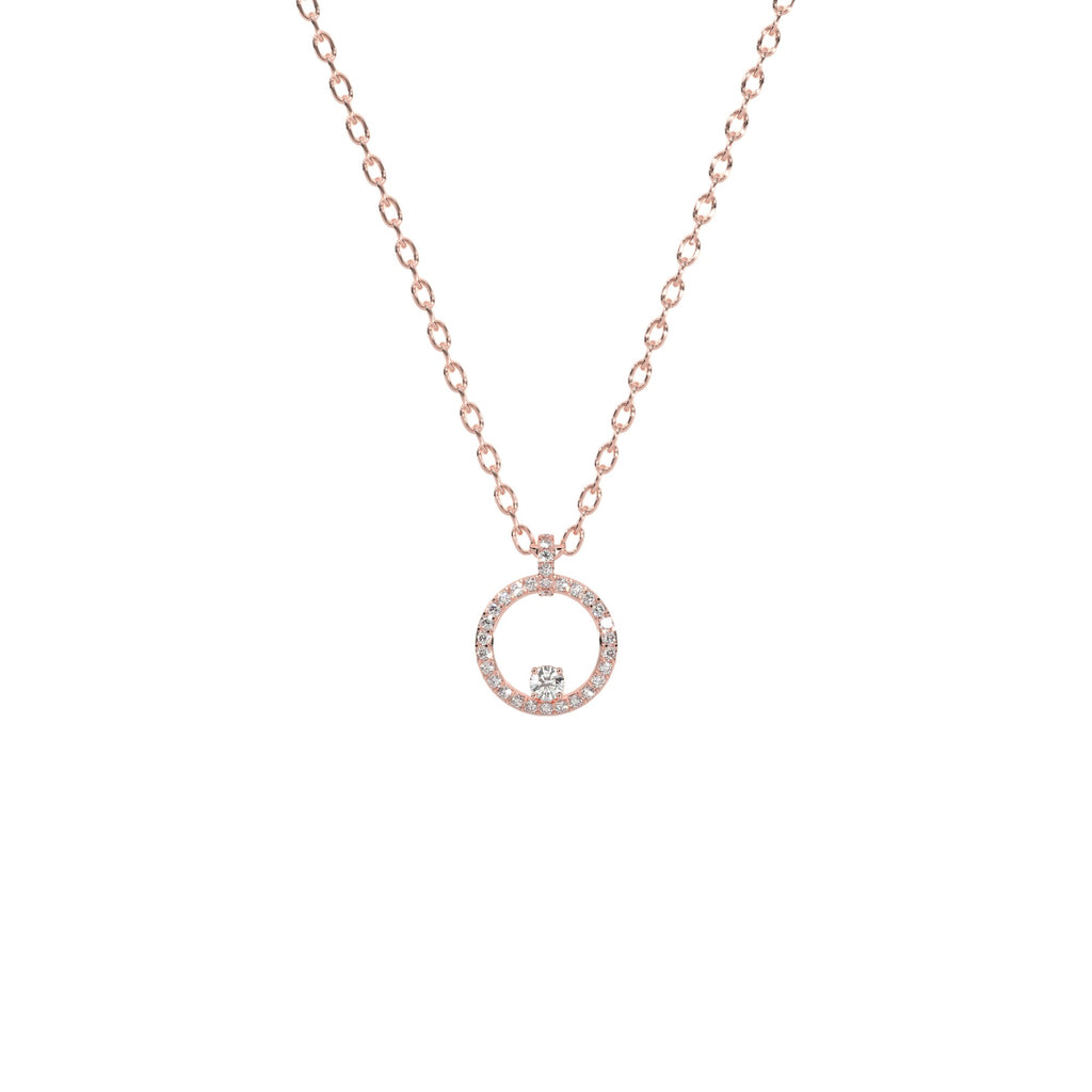 Inner Diamond Circle Halo Pendant