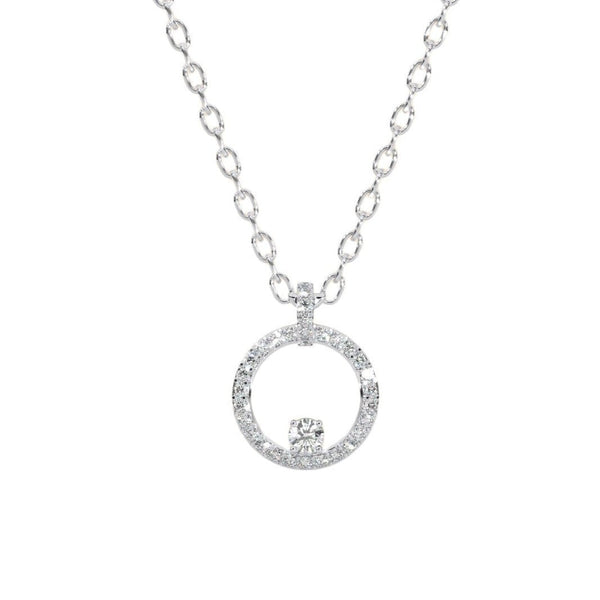 Inner Diamond Circle Halo Pendant