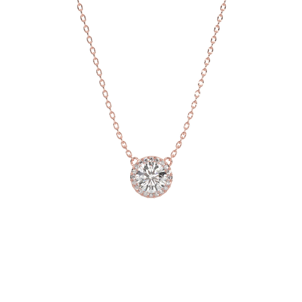 Round Halo Diamond Pendant
