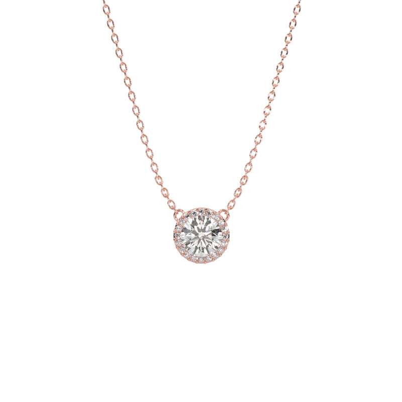 Round Halo Diamond Pendant