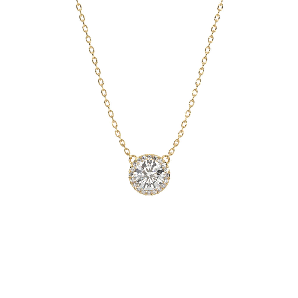 Round Halo Diamond Pendant