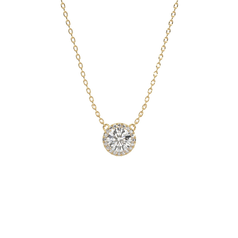 Round Halo Diamond Pendant