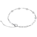 Round Rub Over Diamond Paperclip Bracelet