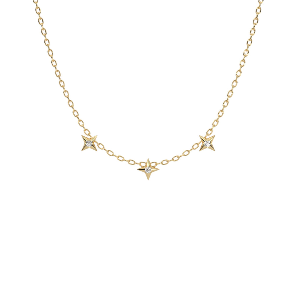 Round Trilogy Star Diamond Necklace