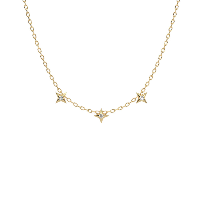 Round Trilogy Star Diamond Necklace