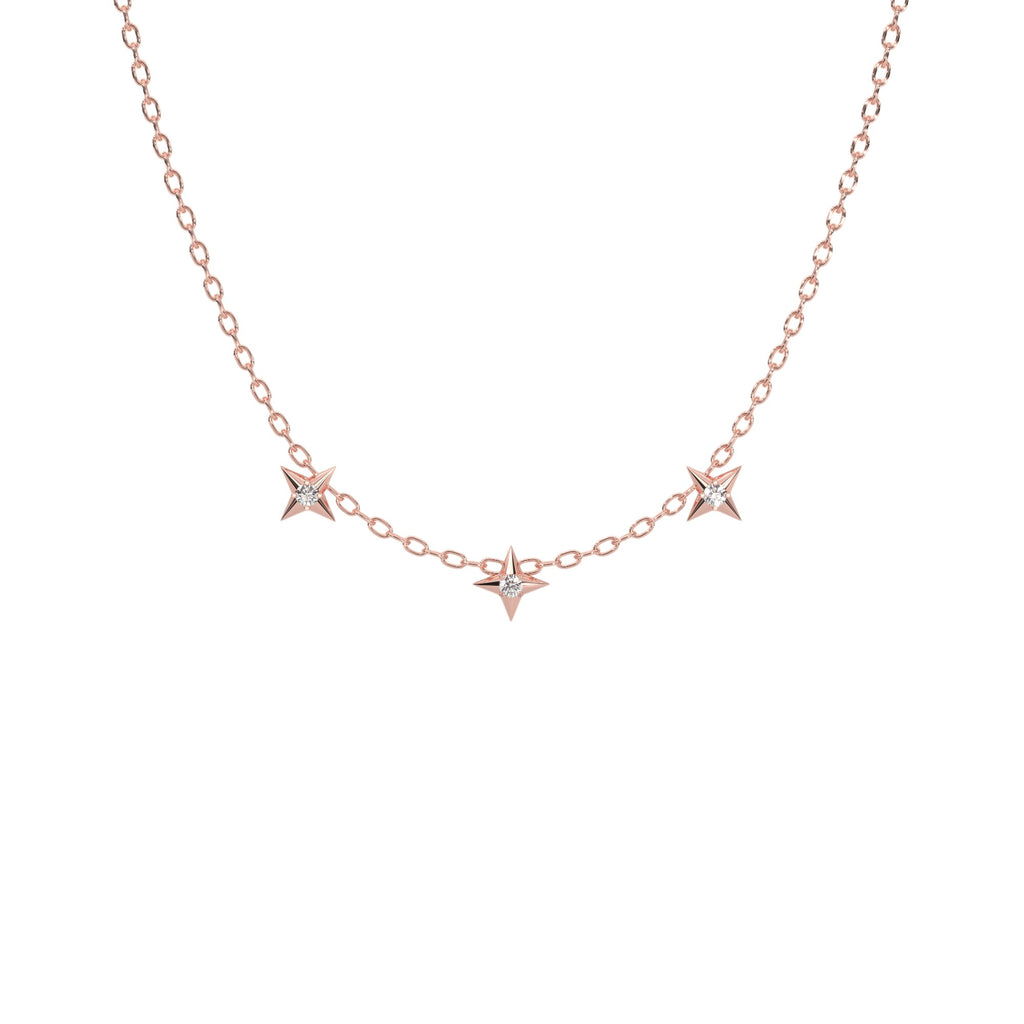 Round Trilogy Star Diamond Necklace