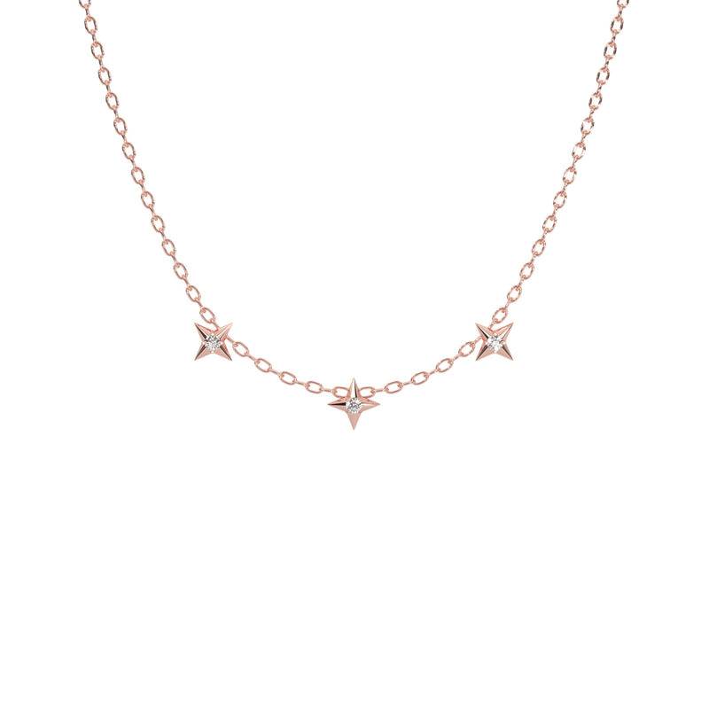 Round Trilogy Star Diamond Necklace