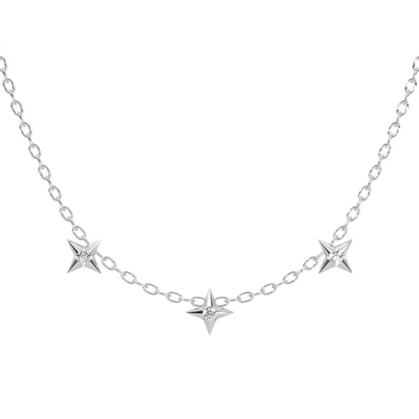 Round Trilogy Star Diamond Necklace