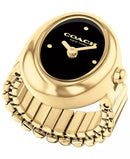 Coach Sammy Ladies Ring Watch Gold / Black Dial 14504623 Coach