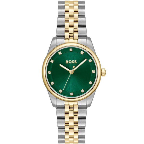 BOSS Graceful Precious Ladies Two-Tone Green Watch 1502834