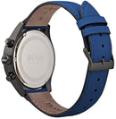 BOSS Grand Prix Watch Men's Black/Blue Leather Chronograph HB1513563 - WatchStatus Ltd