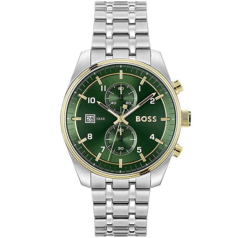 BOSS Skytraveller Men's Two-Tone Green Watch 1514195