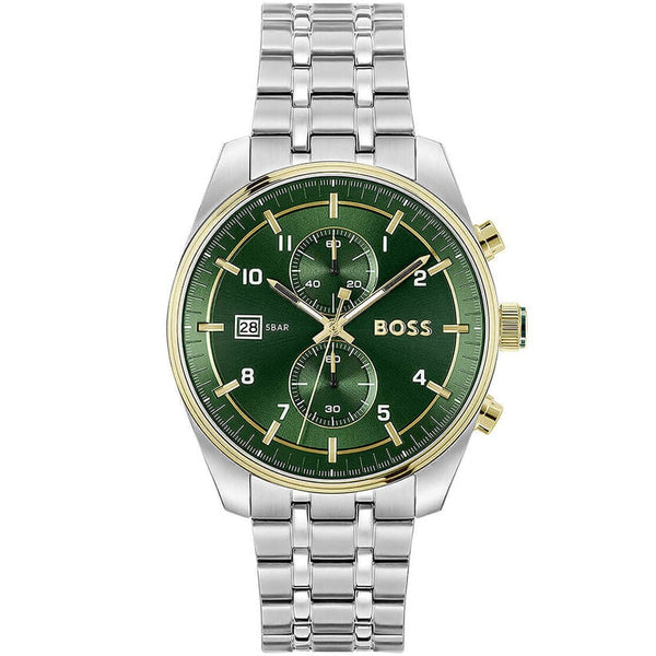 BOSS Skytraveller Men's Two-Tone Green Watch 1514195