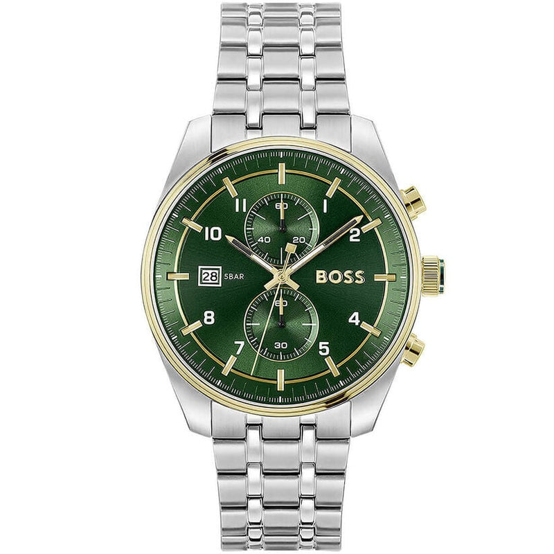 BOSS Skytraveller Men's Two-Tone Green Watch 1514195