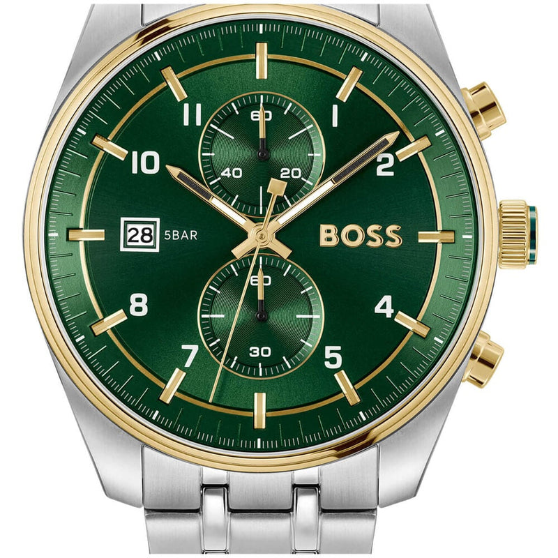 BOSS Skytraveller Men's Two-Tone Green Watch 1514195
