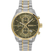 BOSS Grand Prix 44 Men's Green Two-Tone Watch 1514227 BOSS