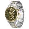 BOSS Grand Prix 44 Men's Green Two-Tone Watch 1514227 BOSS
