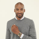 BOSS Grand Prix 44 Men's Green Two-Tone Watch 1514227