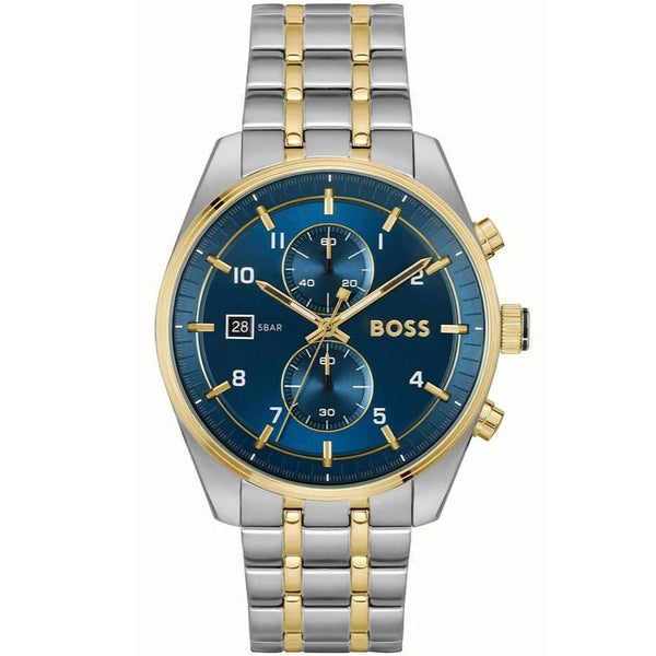 BOSS Skytraveller Men's Two-Tone Blue Watch 1514247