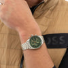 BOSS Grand Prix 44 Men's Watch Green Two-Tone 1514266 BOSS