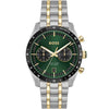 BOSS Tourmaster Men's Two-Tone Green GMT Watch 1514287 BOSS