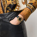 Versace Medusa Frame Watch Ladies Gold Blue Leather VEVF00720