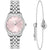 BOSS Graceful Ladies Pink Dial Watch & Bracelet Gift Set 1570189