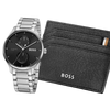 BOSS Tyler Men's Watch & Wallet Gift Set Silver/Black 1570193 BOSS