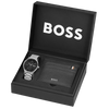 BOSS Tyler Men's Watch & Wallet Gift Set Silver/Black 1570193 BOSS