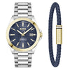BOSS Strike Men's Watch & Bracelet Gift Set Two-Tone Blue 1570191 BOSS