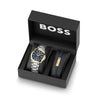 BOSS Strike Men's Watch & Bracelet Gift Set Two-Tone Blue 1570191 BOSS