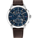 Tommy Hilfiger Watch Men's Blue Dial Leather Skeleton 1710476 - WatchStatus Ltd