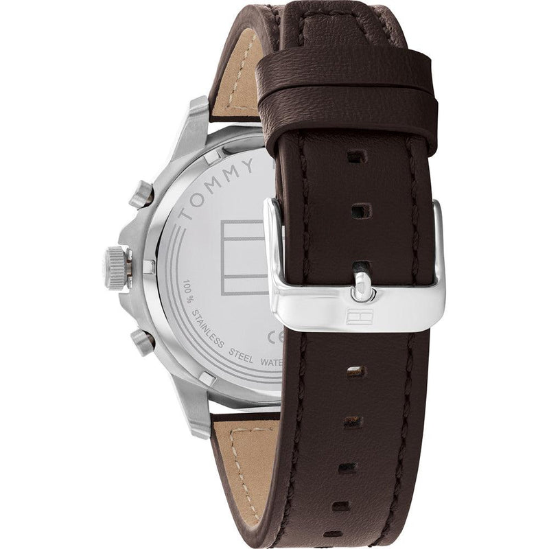 Tommy Hilfiger Watch Men's Blue Dial Leather Skeleton 1710476 - WatchStatus Ltd