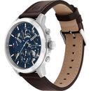 Tommy Hilfiger Watch Men's Blue Dial Leather Skeleton 1710476 - WatchStatus Ltd