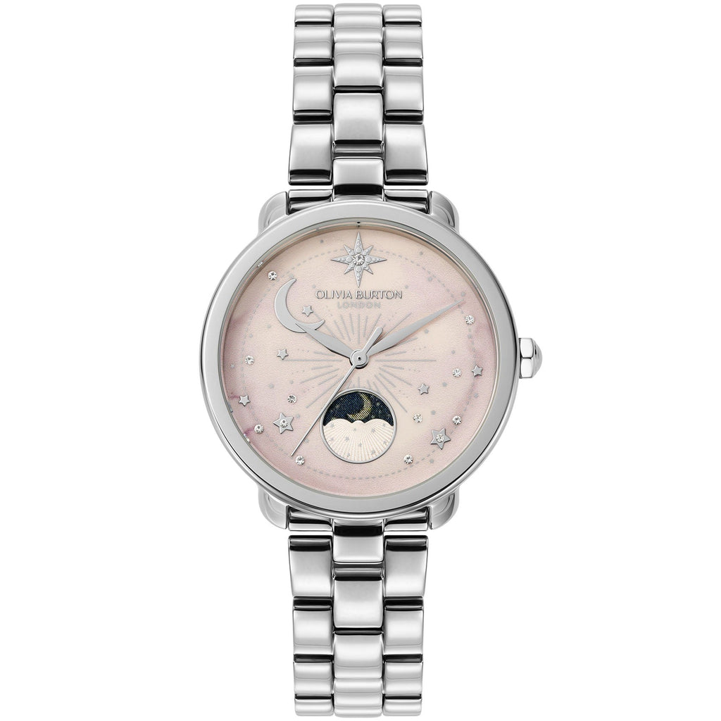 Olivia Burton Moonphase Ladies Silver Watch 24000297