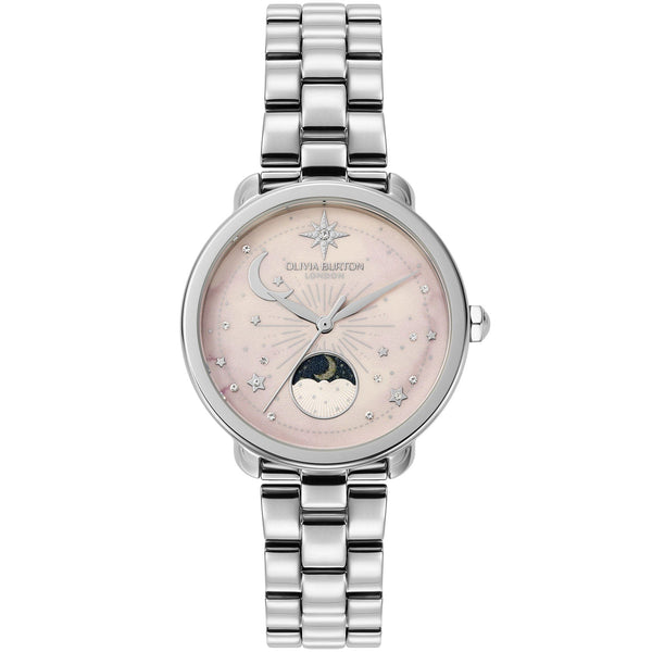 Olivia Burton Moonphase Ladies Silver Watch 24000297